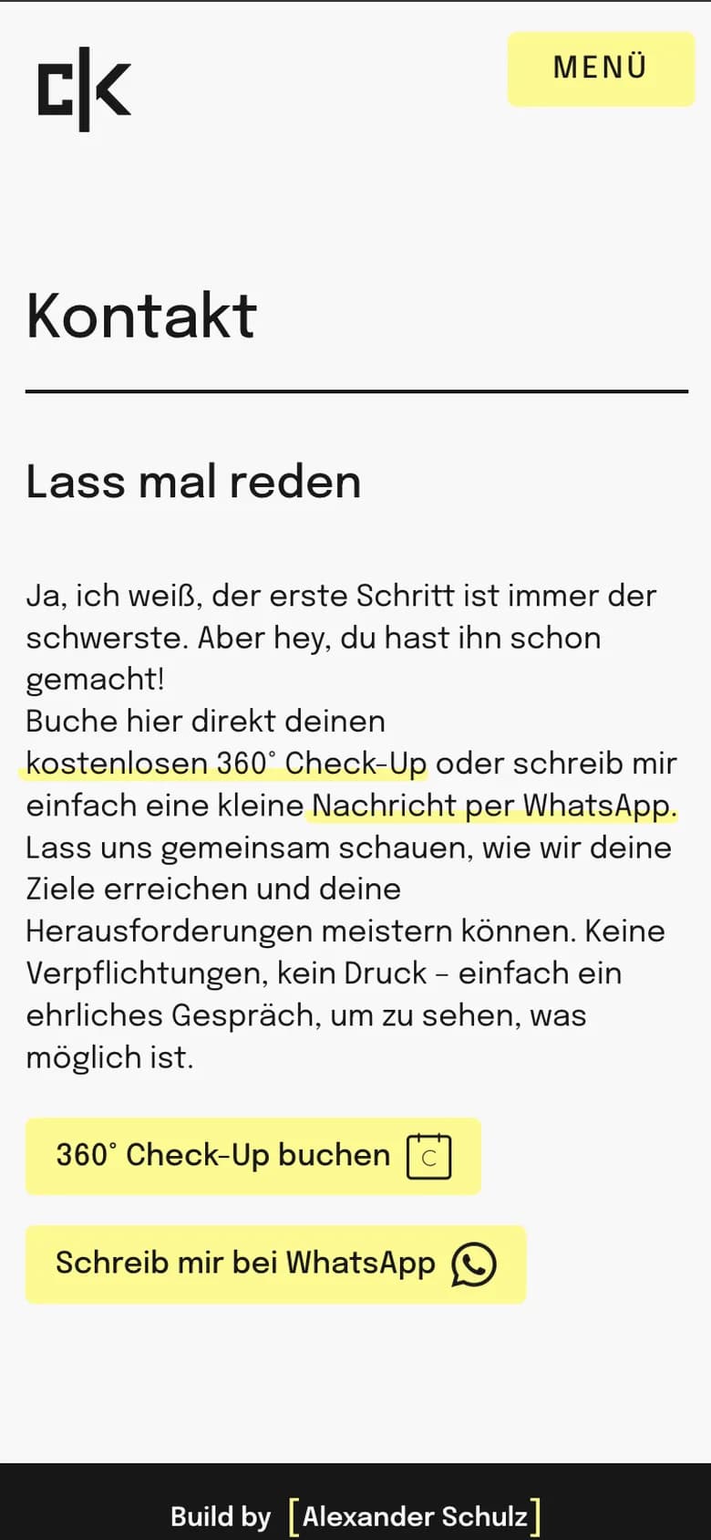 Der Kontaktbereich „Lass mal reden“ auf dem Handy