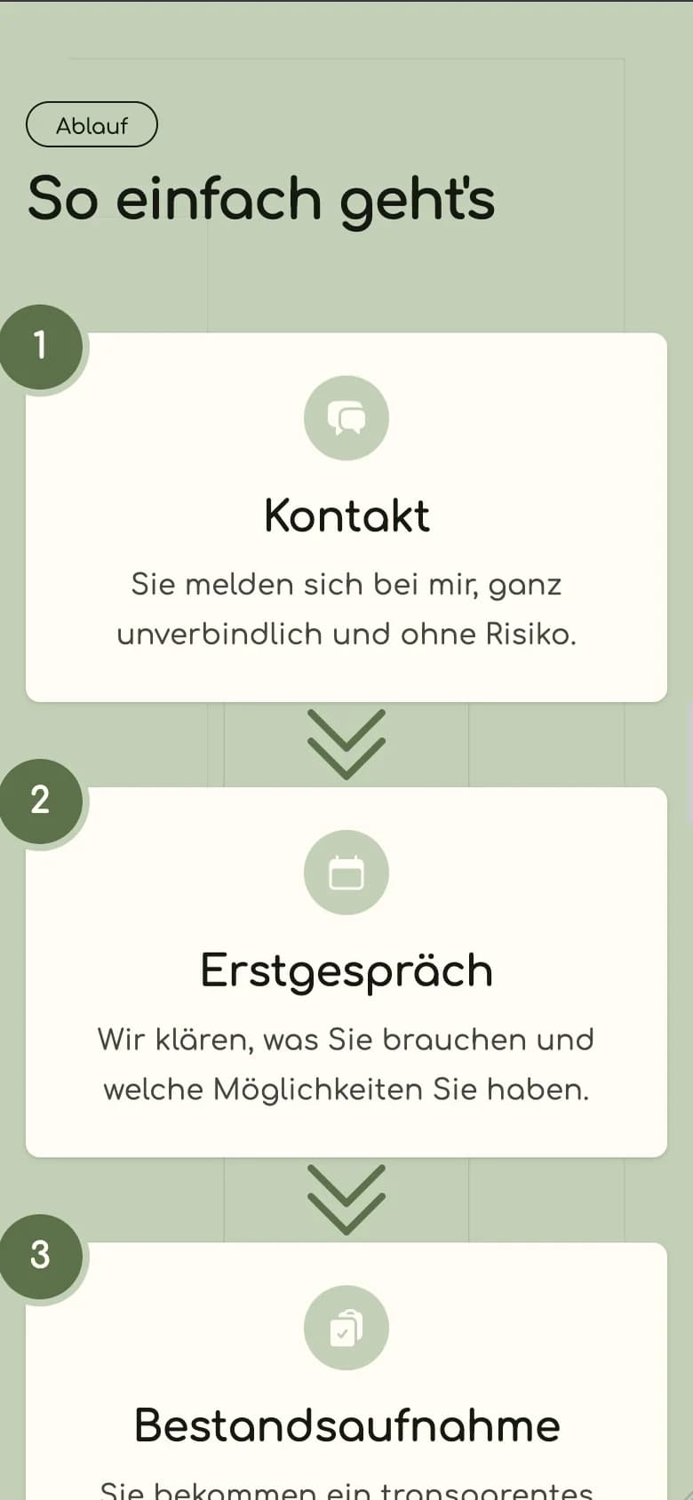 „So einfach geht's“: der Ablauf in Schritten auf dem Handy